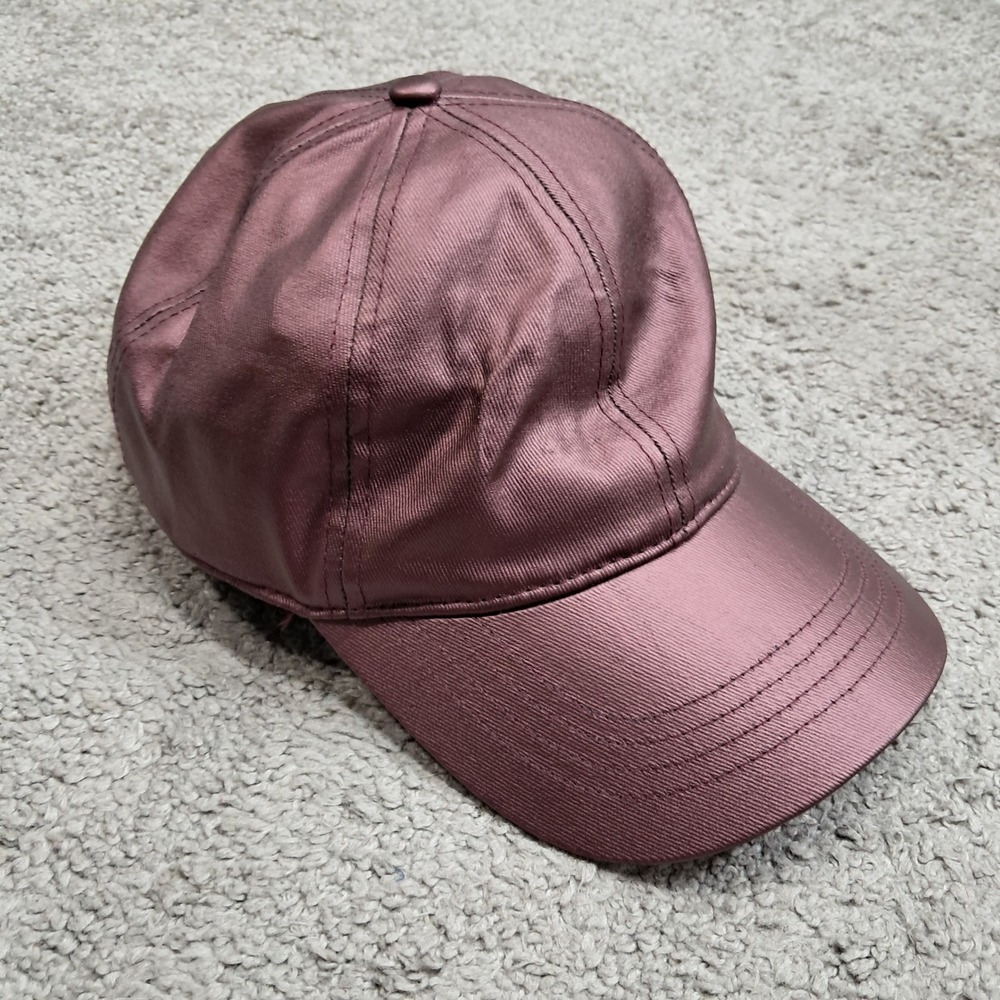 Mauve Metallic Coated Baseball Cap Adjustable Shimmer Hat OSFM H59